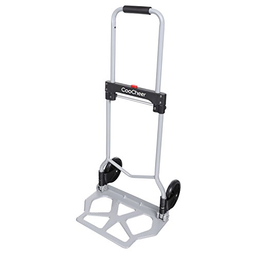 Voluker 220lbs Portable Heavy Duty Aluminum Folding Hand Truck and Dolly Two-Wheel Luggage Cart (US Stock) - Thumbnail 5