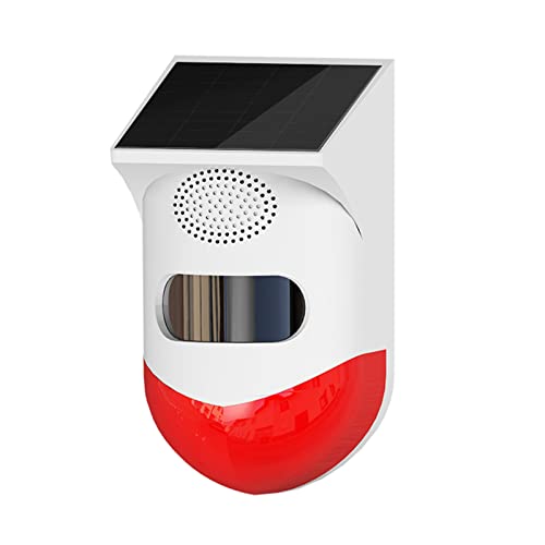 Solarbetriebene LED-Sirene für den Außenbereich, mit Bewegungsmelder, für Terrassen, Gärten, Eingänge, Flur, Bauernhöfe, Garagen und mehr. (unabhängige Tastenversion) Cover