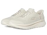 Skechers Women's Go Walk Arch Fit N-Joy Ria Hands Free Slip-Ins Sneaker, Natural, 8
