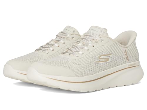 Skechers Women's Go Walk Arch Fit N-Joy Ria Hands Free Slip-Ins Sneaker, Natural, 8