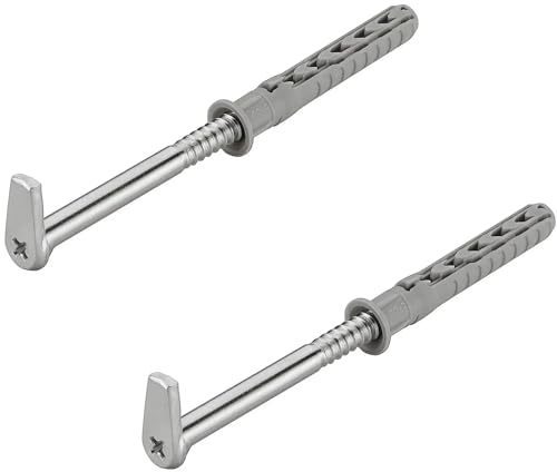 cyclingcolors 2x crochet M6 à visser 5,8mm x 80mm + 2x chevilles 60mm ferrure suspension armoire meuble étagère gond piton