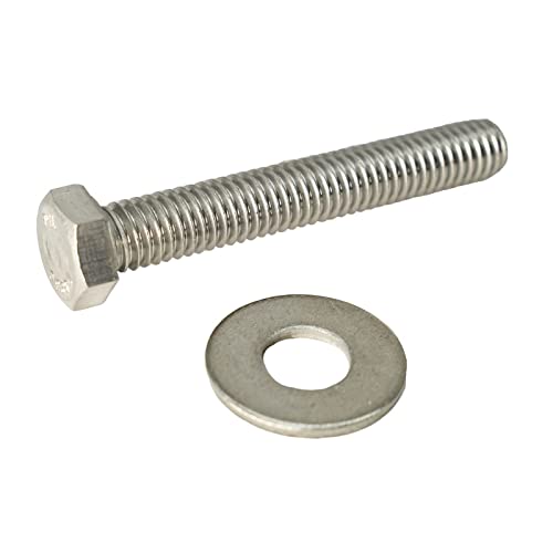 Image of 3 /8 inch-16 X 2-1 /2 inch (25pc) Stainless Steel Hex Head Screw Bolt, Fully Threaded, Stainless Steel 18-8 (304), Plain Finish,by SANTIE