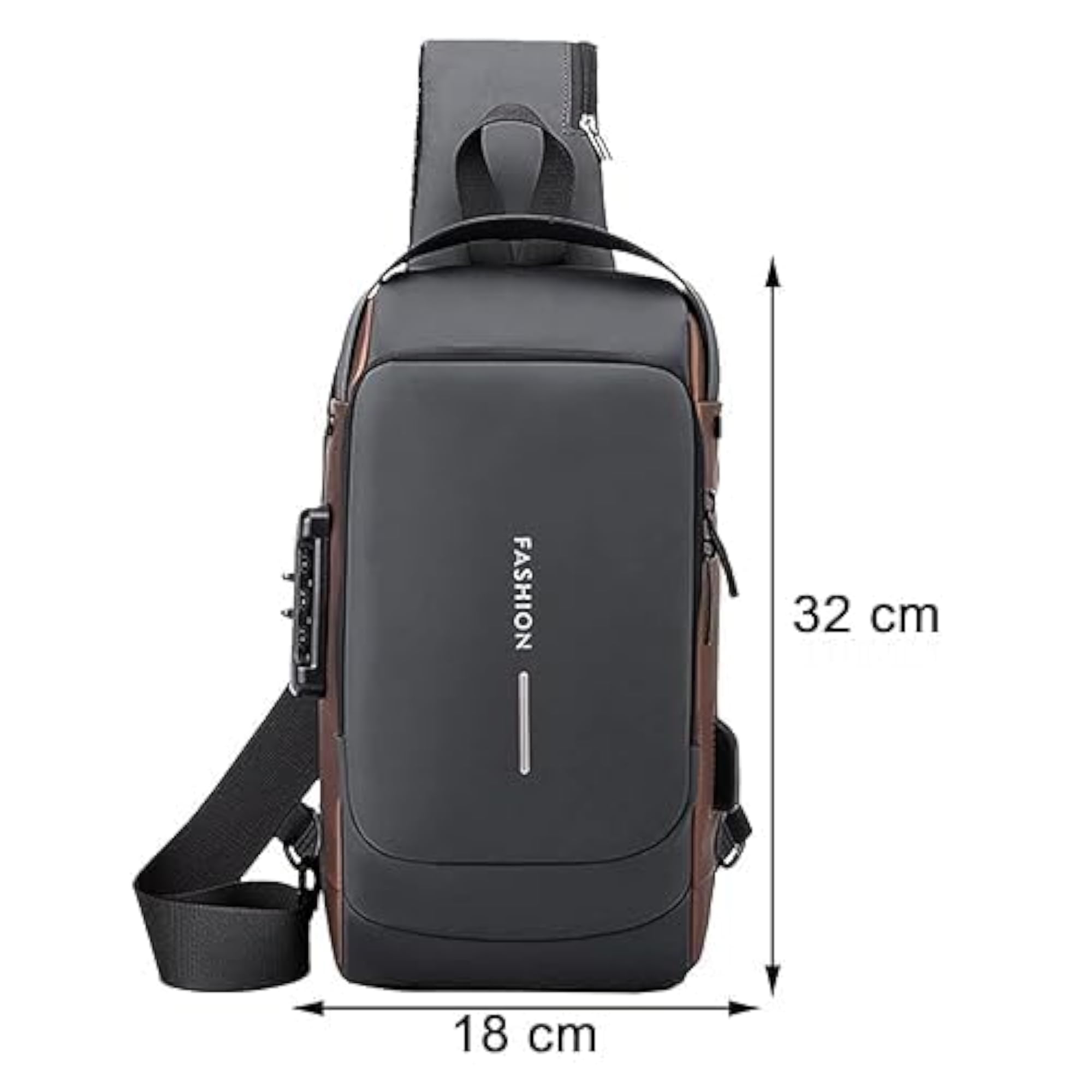 Anti-theft Crossbody Sling Bag with USB Charging
