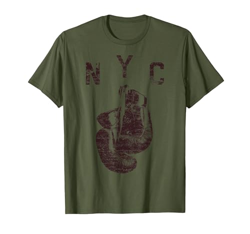 NYC Boxing Gloves Logo T-Shirt Men Olive Green Medium