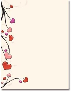 Heart Vines Letterhead Laser & Inkjet Printer Paper, 25 pack