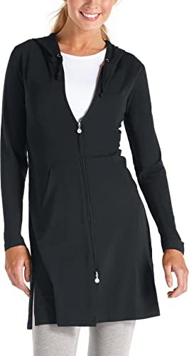 Coolibar Damen Strandkleid UV-Schutz 50+ Weste, Schwarz, L thumbnail