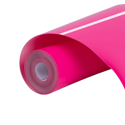 Image of HTVRONT Puff Vinyl Heat Transfer - 10 inch x 6ft Pink Iron on Vinyl Roll for T Shirts, 3D Puff HTV Heat Transfer Vinyl Compatible with Cricut Cutting Machine- Easy to Cut & Weed & Transfer (Hot Pink)