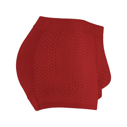 akwuiopt Ice - Ropa interior transpirable para hombre, con ángulo plano, artefacto de esponja engrosada, glúteos mullidos, All In O, ropa interior larga para hombre, rosso, M