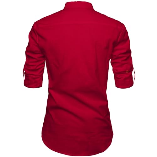 Image of Men's Full Sleeve Beige Color Cotton Blend Spread Slim Fit Shirt Style Kurta for Men and Boys