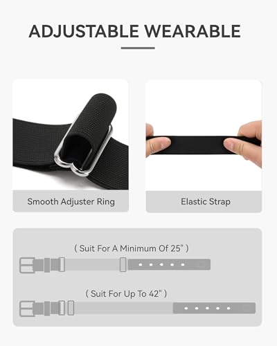 Image of Chaoren Leather Ratchet Belt 2 Pack Dress with Click Sliding Buckle 1 3 /8 inch in Gift Set Box - Adjustable Trim to Fit