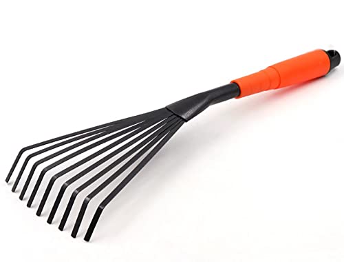 rackbone Garden Rake Hand Rake Rake for Gardening Mini Grass Rake Horse Poo Picker Ergonomic Grip for Comfort and Control Professional Hand Tools (small rake) Multi