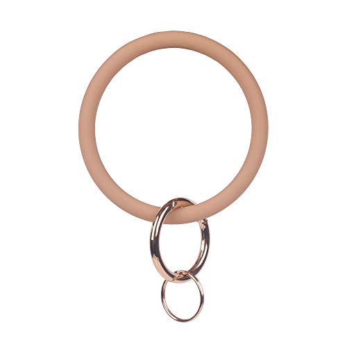 YAKA Silicone Wrist Keychain Circle Bracelet Rubber Bangle Round Keyring Holder