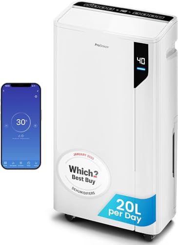 Pro Breeze® Deumidificatore Intelligente 20L/Die con Wi-Fi Sensore di Umidità Filtro a Carboni...