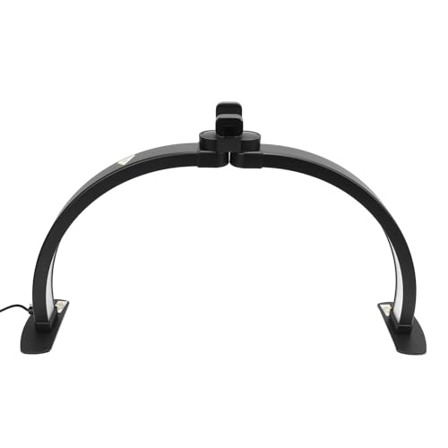 Lampada Tavolo a Mezzaluna, Robusta Lampada Scrivania Pieghevole a 3 Temperature di Colore 28W Salvaspazio per Unghie a Mezzaluna per la Casa (Spina europea)