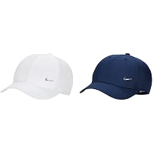 NIKE FB5064-100 K NK DF Club Cap US CB MTSWSH Hat Unisex White Size 1SIZE & FB5064-410 K NK DF Club Cap US CB MTSWSH Hat Unisex Midnight Navy Size 1SIZE Kids