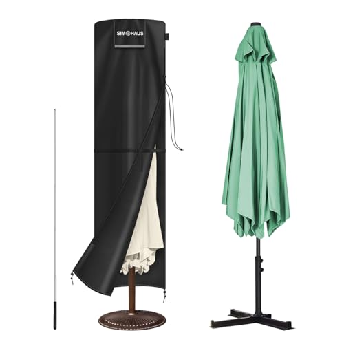 SIMPHAUS Bache de Protection Parasol Droit Bache de Protection Exterieur pour Parasol Housse pour Parasol Droit Imperméable Anti-UV Tissu Oxford 420D Protege...