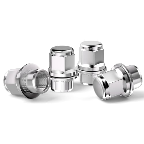 GAsupply 12x1.5 Lug Nuts Mag Seat, Closed End Chrome M12x1.5 Wheel Lug Nut, 1.46" 37mm Tall 13/16" 21mm Hex Flat Seat, 4 Pack