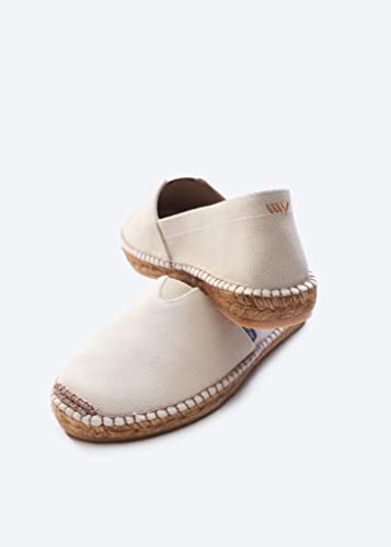 Image of VISCATA Barceloneta Espadrille Canvas Women's Flat Slip On Shoes Handmade in Spain Fashionable Organic Cotton Canvas Lightweight Material with 100% Natural Jute Midsole for All Casual Occasions