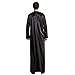 Robe Embroidered Muslim Stand Men's Arab Middle Collar Muslim Clothes Fashion Hijab Outfits (Black, XL)
