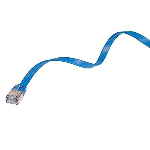 Cable Ethernet Cat7 plano 6 ft con conector RJ45 azul miniatura 2