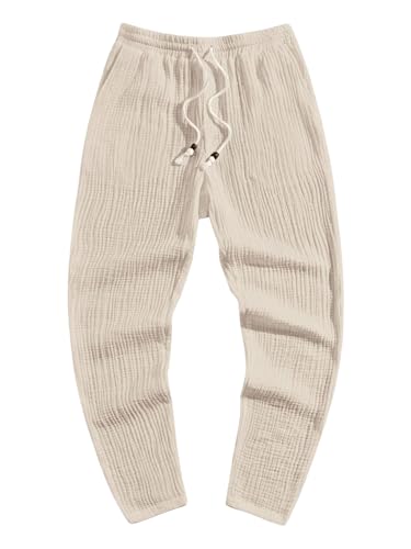 OYOANGLE Men's Athletic Joggers Stretch Tapered Sweatpants Elastic Waist Drawstring Pants with Pockets