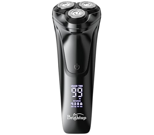 Rasoir électrique homme Wet & Dry Brightup avec tondeuse rétractable pour un rasage précis