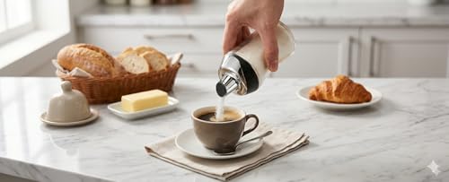 Image of J&M DESIGN Glass Sugar Dispenser with Pour Spout for Coffee Bar, Tea and Kitchen Baking, Auto-Pouring Airtight Lid - 7.5 Oz Container (Pack of 2)