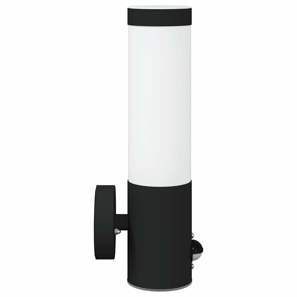 Zewnętrzna lampa ścienna 2 szt. czarna stal nierdzewna 12x8,5x29 cm IP44