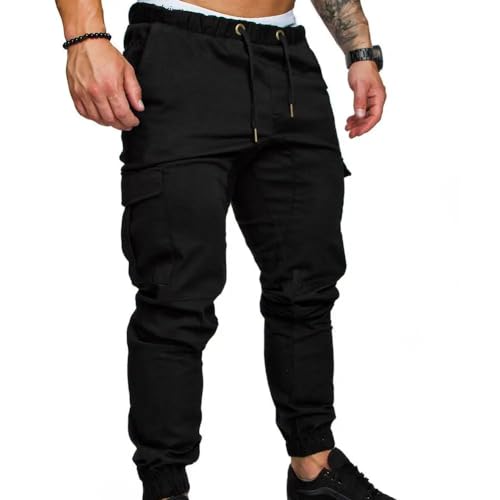 Men's Casual Jogging Solid Color Pocket Pants Sports Trousers Street Hip Jogging4