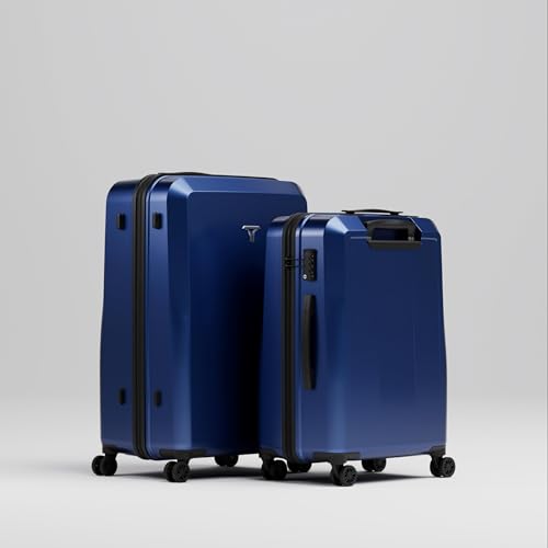 Image of Check-in Combo (Large - 75cm and Medium - 65cm) Trolley Bag & Free Backpack, Built-in Digital Weighing Scale, Cup Holder, 8 Smooth Wheels, ABS Hooks, PC Hard-Shell (Checkin Combo, Indigo)