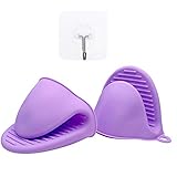 WantGor Mini Oven Mitt Silicone Pot Sets for Kitchen Heat Resistant Small Kitchen Mittens Rubber Air...
