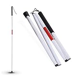 Bastón Ciego Plegable, bastón portátil Ciego Plegable bastón Reflectante Rojo Blanco bastón de aleación de Aluminio Ciego bastón guía para Personas ciegas y con discapacidad Visual