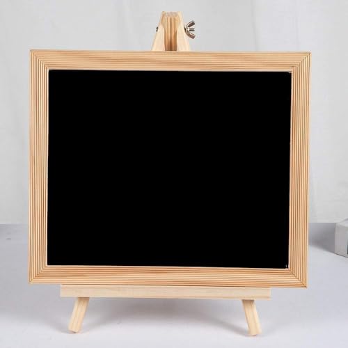 Image of Wooden Easel Chalk Board, Tabletop Art Display Easel Black Board for Kids Learning, Restaurant Menu, Message Board, Grafting Welcome Sign Wedding Decor Board Table