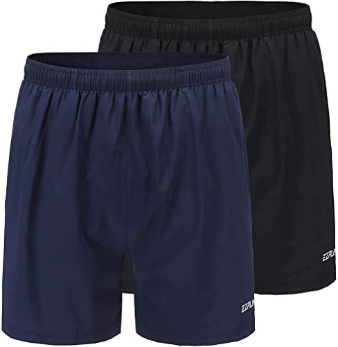 EZRUN Men's 5" Athletic Running Shorts Quick Dry with Liner Zip Pocket,2pS