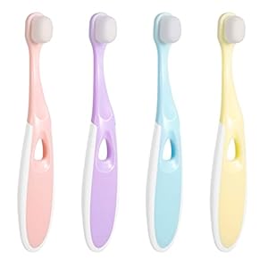 LAOKEAI Baby Zahnbürste 4 Stück Pastellfarben