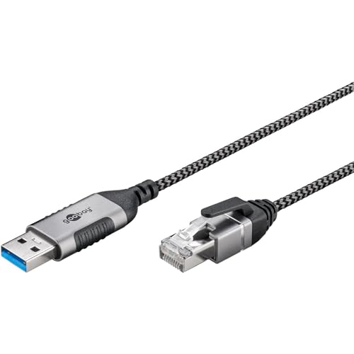 goobay Câble USB A 3.0 vers RJ45 Ethernet CAT 6 Slim/Câble adaptateur/Connexion Internet filaire stable avec routeur/commutateur réseau/Adaptateur USB vers RJ45 / 1 Gbit/s / 3 m / 74396 / Gris