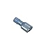 Ideal 83-9781 Fully Insulated Female Disconnect Terminal, 16 to 14 AWG Conductor, Shouldered Barrel, Brass/Nylon, Blue