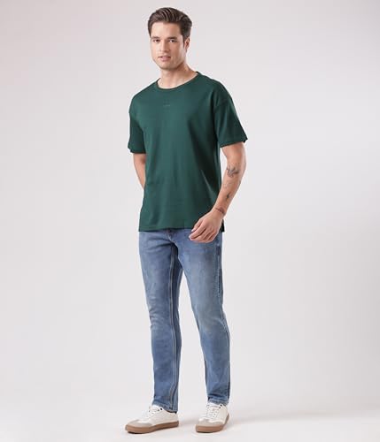 Image of TURMS Men's Cool Tech Jeans All Degree Anti Odor UV Protectant Travel Edition Mid Rise Denim Pants | Stretchable Comfort Cotton Rich