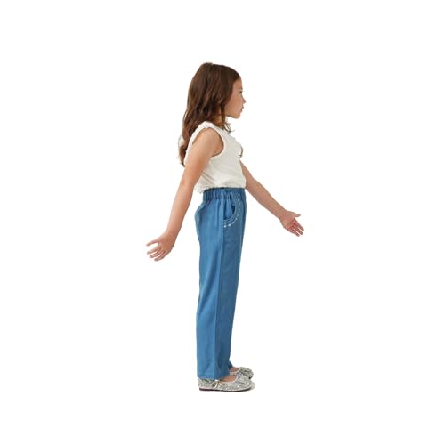 Girls Pants with Pockets Pull On Lightweight Bell Bottoms Straight Leg Baggy Jeans for Girls Flare School Pants2