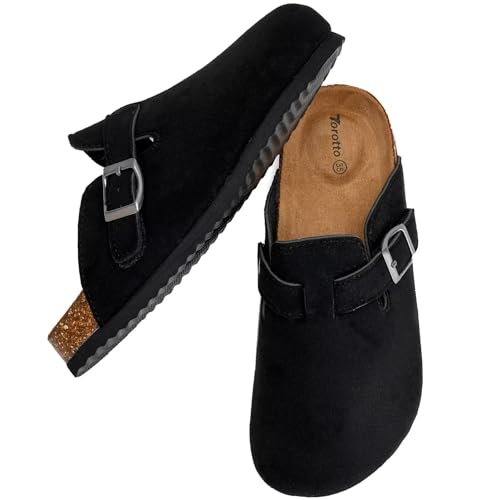 Image of Torotto Kids Clogs Cork Footbed Slippers Arch Support Potato Shoes with Adjustable Strap for Boys Girls