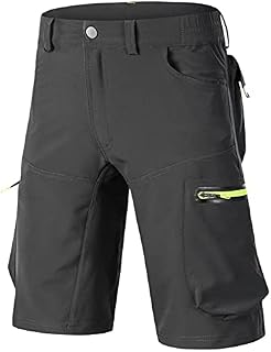 Mountain Bike Shorts for Men Men's MTB Shorts Cycling Shorts With Zipper Pockets Breathable Quick Dry Mountain Bike Baggy Shorts For Outdoor Running Gym Training No Padded (Color : A, Size : H(5XL)