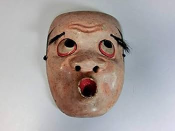 古い 木彫面 田楽面？ 神楽面？ 古道具 古美術 アンティーク オブジェ 古い 木彫面 田楽面？ 神楽面？ 古道具 古美術 アンティーク