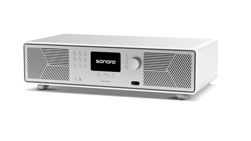 sonoro AVATON - Bluetooth HiFi Anlage; Kompatibel mit AirPlay, Google Cast, Spotify, Tidal, Qobuz, Amazon Music; DAB+/FM-Radio, HDMI ARC, Design aus Lack veredeltem Holzgehäuse, Smart-Home-Integration