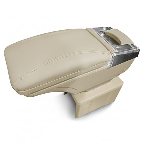Image of Oshotto PU Leather AR-01 Car Armrest Console Box Compatible with Maruti Suzuki Alto 800 - Beige