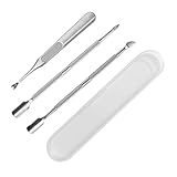 Wefaly Set scorrevole per cuticole a tre pezzi & chiodo/cuticole cucchiaio cursore & morto rimozione forcella pelle – realizzato in acciaio inox