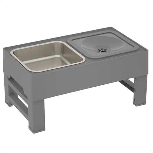 猫 早食い防止 食器 犬 はやぐい防止皿 小型犬 カトラリーステーション ペット給餌ステーション ステンレススチールボウル こぼれ防止 大容量 犬 フードボウル スタンド 中型犬 大型犬用 折りたたみ式 滑り止めゴム付き お手入れ簡単 (ステンレス製ボウル