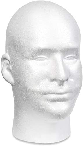 Floracraft Styrofoam Male Head Bulk-10.1-inch x 6.9 x 7.1-inch