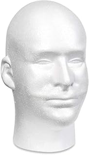 Floracraft Styrofoam Male Head Bulk-10.1-inch x 6.9 x 7.1-inch