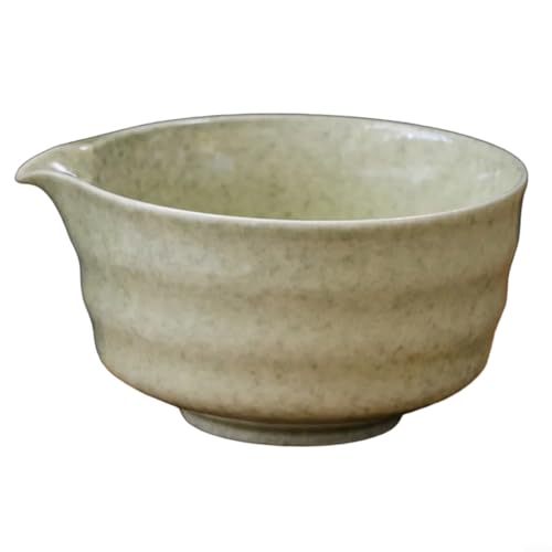 Sandyseptember Bol à matcha japonais Chawan avec bec verseur, conçu pour la cérémonie du thé et le matcha latte, fait à la main avec vernis brillant classique (G)