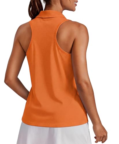 Image of PINSPARK Womens Golf Shirt UPF 50+ Sleeveless Collared Shirts Quick Dry Tennis Polo V-Neck Racerback Athletic Workout Tank